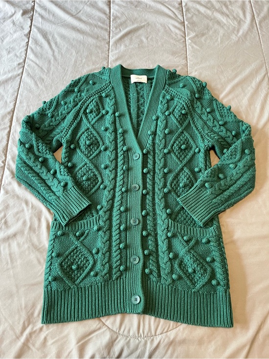 Wilfred Sweaters - Wilfred Emerald Green Alps Knit Cardigan